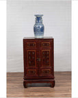 Vintage Japanese Display Cabinet with Red Negora Lacquer and Gilded Calligraphy-3. Asian & Chinese Furniture, Art, Antiques, Vintage Home Décor for sale at FEA Home
