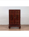 Vintage Japanese Display Cabinet with Red Negora Lacquer and Gilded Calligraphy-4. Asian & Chinese Furniture, Art, Antiques, Vintage Home Décor for sale at FEA Home