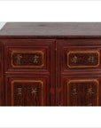Vintage Japanese Display Cabinet with Red Negora Lacquer and Gilded Calligraphy-6. Asian & Chinese Furniture, Art, Antiques, Vintage Home Décor for sale at FEA Home