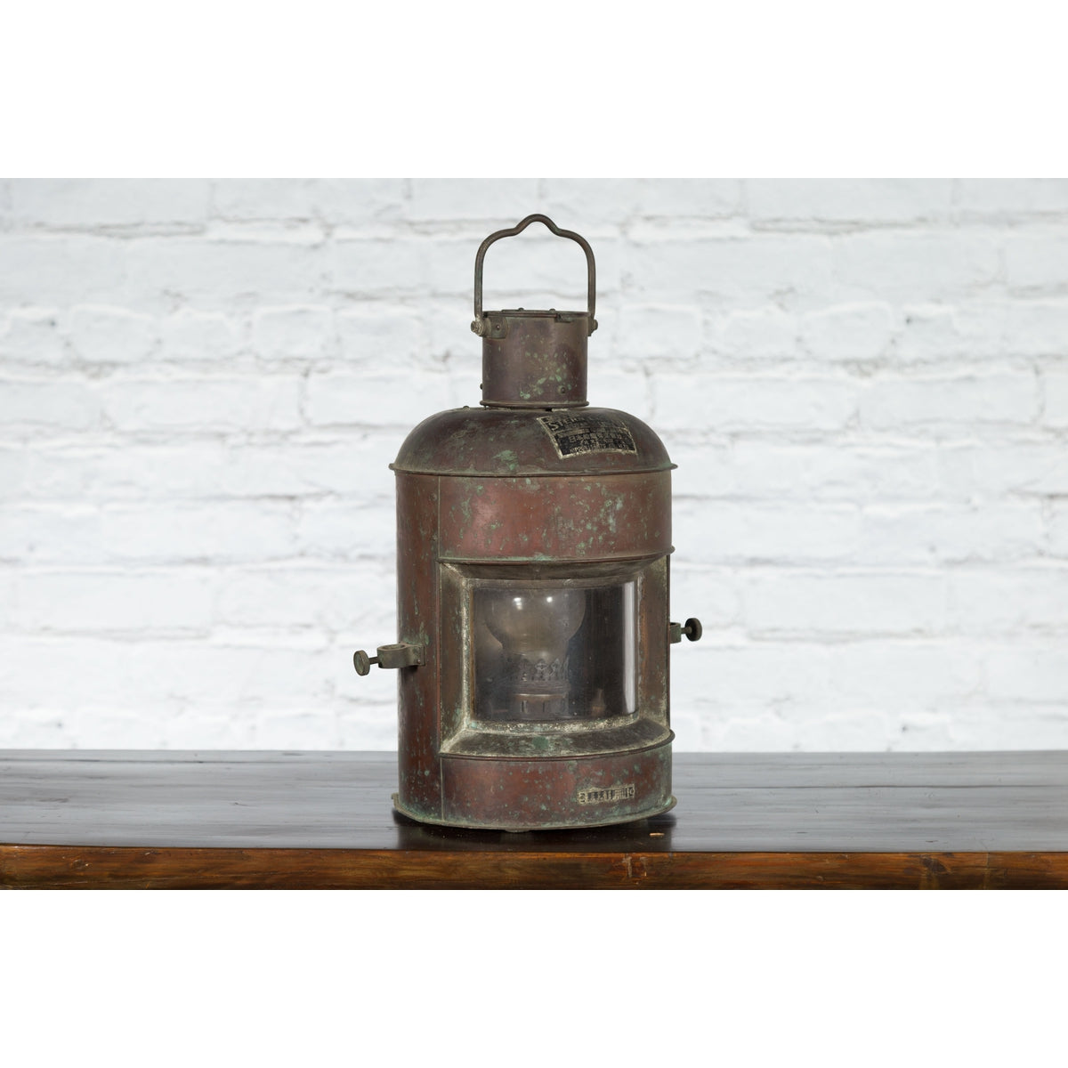 Vintage Japanese Ship's Navigation Stern Light by Nippon Sento Co, Ltd-3. Asian & Chinese Furniture, Art, Antiques, Vintage Home Décor for sale at FEA Home