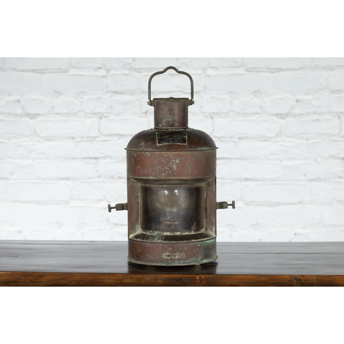 Vintage Japanese Ship's Navigation Stern Light by Nippon Sento Co, Ltd-5. Asian & Chinese Furniture, Art, Antiques, Vintage Home Décor for sale at FEA Home