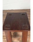 Vintage Javanese Midcentury Wooden Bench with Raised Motifs and Straight Legs-12. Asian & Chinese Furniture, Art, Antiques, Vintage Home Décor for sale at FEA Home