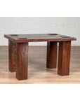 Vintage Javanese Midcentury Wooden Bench with Raised Motifs and Straight Legs-8. Asian & Chinese Furniture, Art, Antiques, Vintage Home Décor for sale at FEA Home