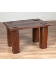 Vintage Javanese Midcentury Wooden Bench with Raised Motifs and Straight Legs-2. Asian & Chinese Furniture, Art, Antiques, Vintage Home Décor for sale at FEA Home