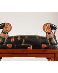 Vintage Northern Thai Double Ram Painted Sculpture with Gilt and Jewelry Motifs-2. Asian & Chinese Furniture, Art, Antiques, Vintage Home Décor for sale at FEA Home