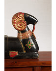 Vintage Northern Thai Double Ram Painted Sculpture with Gilt and Jewelry Motifs-12. Asian & Chinese Furniture, Art, Antiques, Vintage Home Décor for sale at FEA Home
