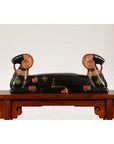 Vintage Northern Thai Double Ram Painted Sculpture with Gilt and Jewelry Motifs-4. Asian & Chinese Furniture, Art, Antiques, Vintage Home Décor for sale at FEA Home