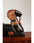 Vintage Northern Thai Double Ram Painted Sculpture with Gilt and Jewelry Motifs-6. Asian & Chinese Furniture, Art, Antiques, Vintage Home Décor for sale at FEA Home