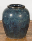 Vintage Oversized Thai Shigaraki Style Namako Glazed Planter with Wave Effects-13. Asian & Chinese Furniture, Art, Antiques, Vintage Home Décor for sale at FEA Home