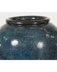Vintage Oversized Thai Shigaraki Style Namako Glazed Planter with Wave Effects-5. Asian & Chinese Furniture, Art, Antiques, Vintage Home Décor for sale at FEA Home