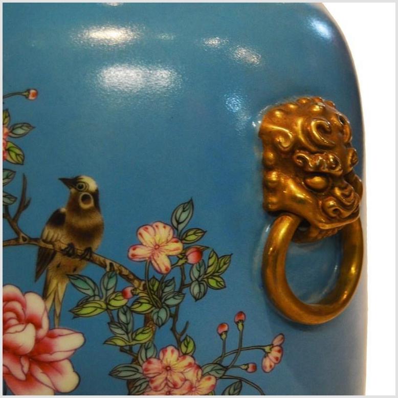 Vintage Porcelain Hand Painted Flowers and Birds Vase-3. Asian & Chinese Furniture, Art, Antiques, Vintage Home Décor for sale at FEA Home
