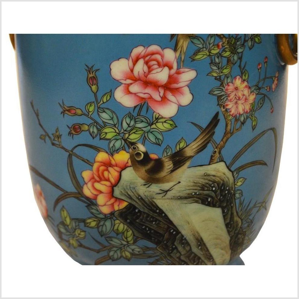 Vintage Porcelain Hand Painted Flowers and Birds Vase-4. Asian & Chinese Furniture, Art, Antiques, Vintage Home Décor for sale at FEA Home