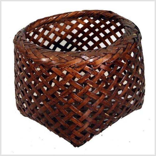 Vintage Thai Rattan Woven Basket-3. Asian & Chinese Furniture, Art, Antiques, Vintage Home Décor for sale at FEA Home