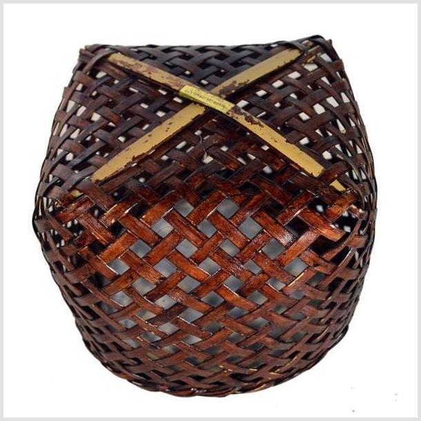 Vintage Thai Rattan Woven Basket-5. Asian & Chinese Furniture, Art, Antiques, Vintage Home Décor for sale at FEA Home