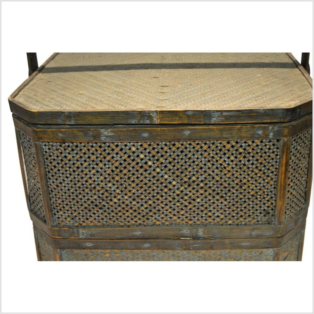 Vintage Woven Rattan Basket-11. Asian & Chinese Furniture, Art, Antiques, Vintage Home Décor for sale at FEA Home