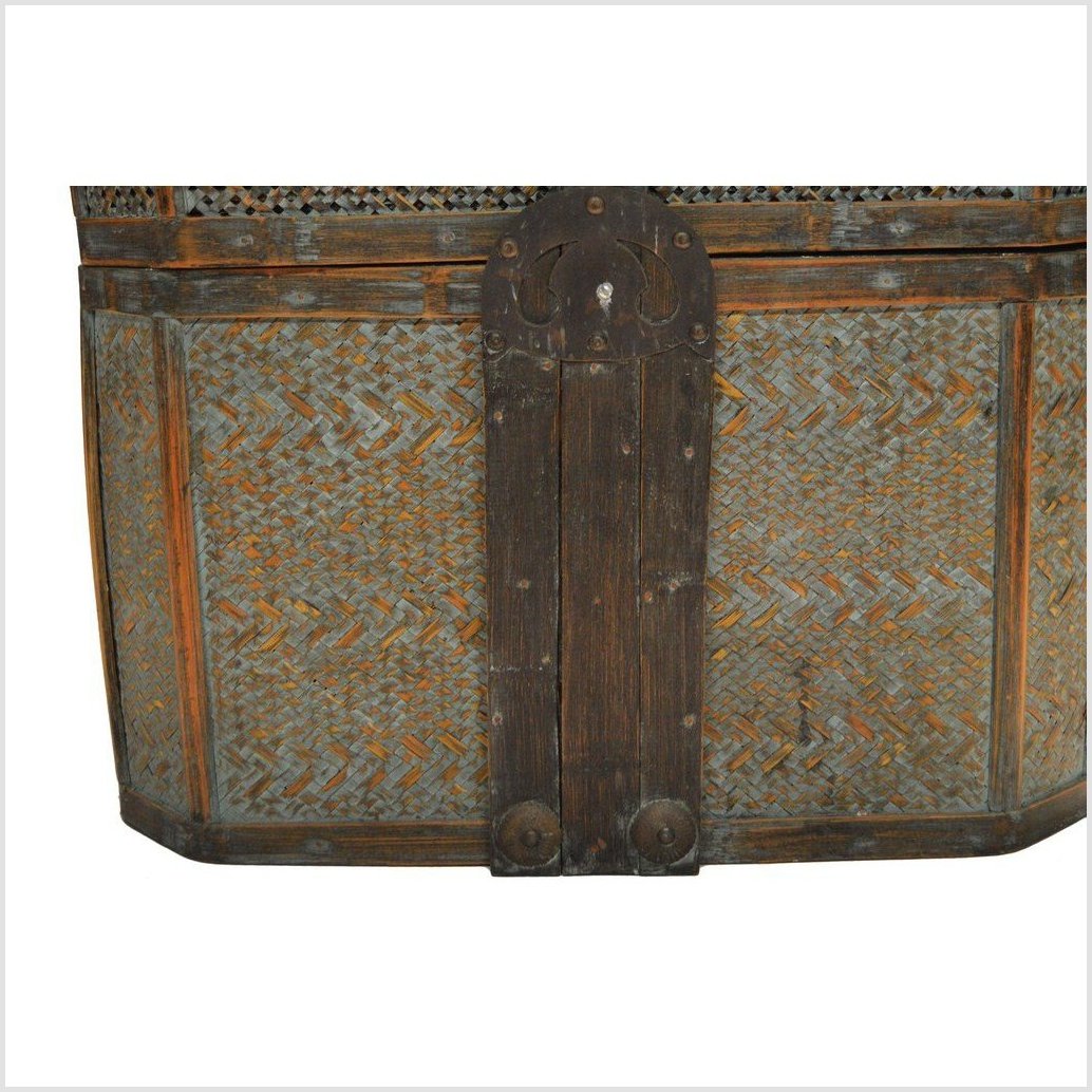 Vintage Woven Rattan Basket-7. Asian & Chinese Furniture, Art, Antiques, Vintage Home Décor for sale at FEA Home