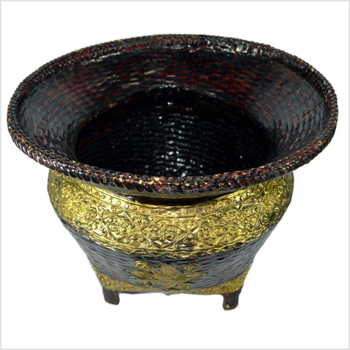 Woven Bamboo Offering Basket-4. Asian & Chinese Furniture, Art, Antiques, Vintage Home Décor for sale at FEA Home