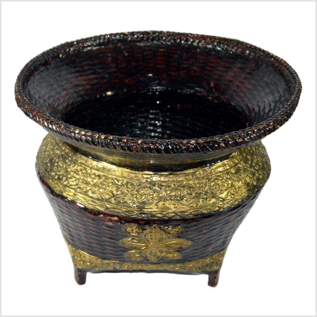 Woven Bamboo Offering Basket-6. Asian & Chinese Furniture, Art, Antiques, Vintage Home Décor for sale at FEA Home