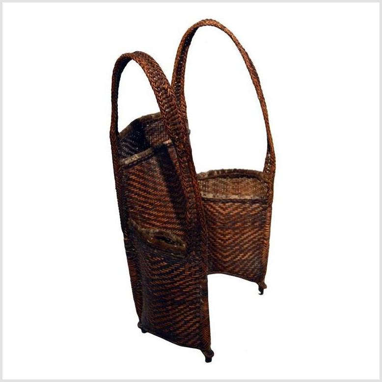 Woven Rattan Carrying Basket-3. Asian & Chinese Furniture, Art, Antiques, Vintage Home Décor for sale at FEA Home