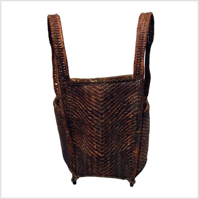 Woven Rattan Carrying Basket-4. Asian & Chinese Furniture, Art, Antiques, Vintage Home Décor for sale at FEA Home