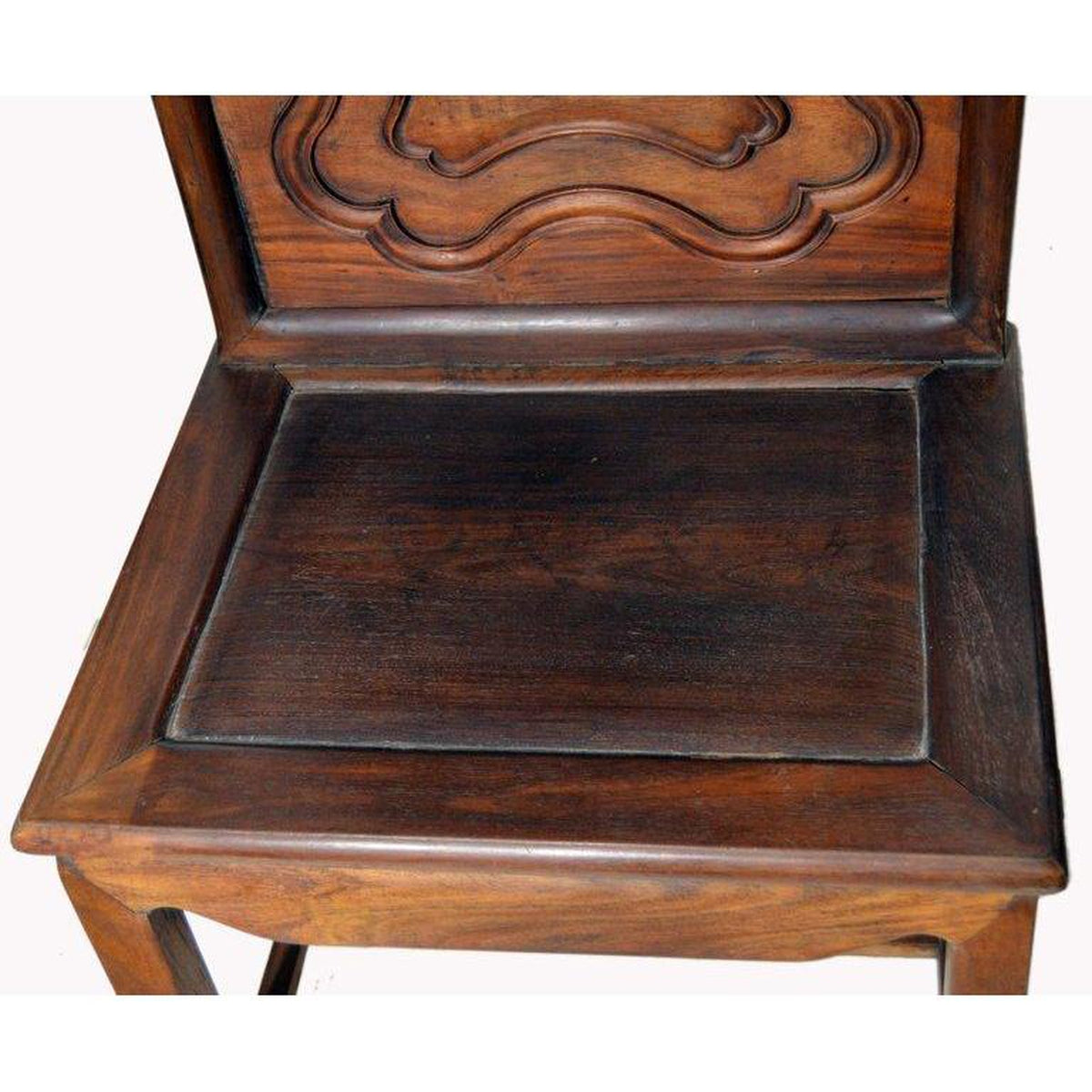 Yumu Chinese 19th Century Side Chair with Dark Lacquered Finish and Cartouche-6. Asian & Chinese Furniture, Art, Antiques, Vintage Home Décor for sale at FEA Home
