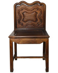 Yumu Chinese 19th Century Side Chair with Dark Lacquered Finish and Cartouche-1. Asian & Chinese Furniture, Art, Antiques, Vintage Home Décor for sale at FEA Home