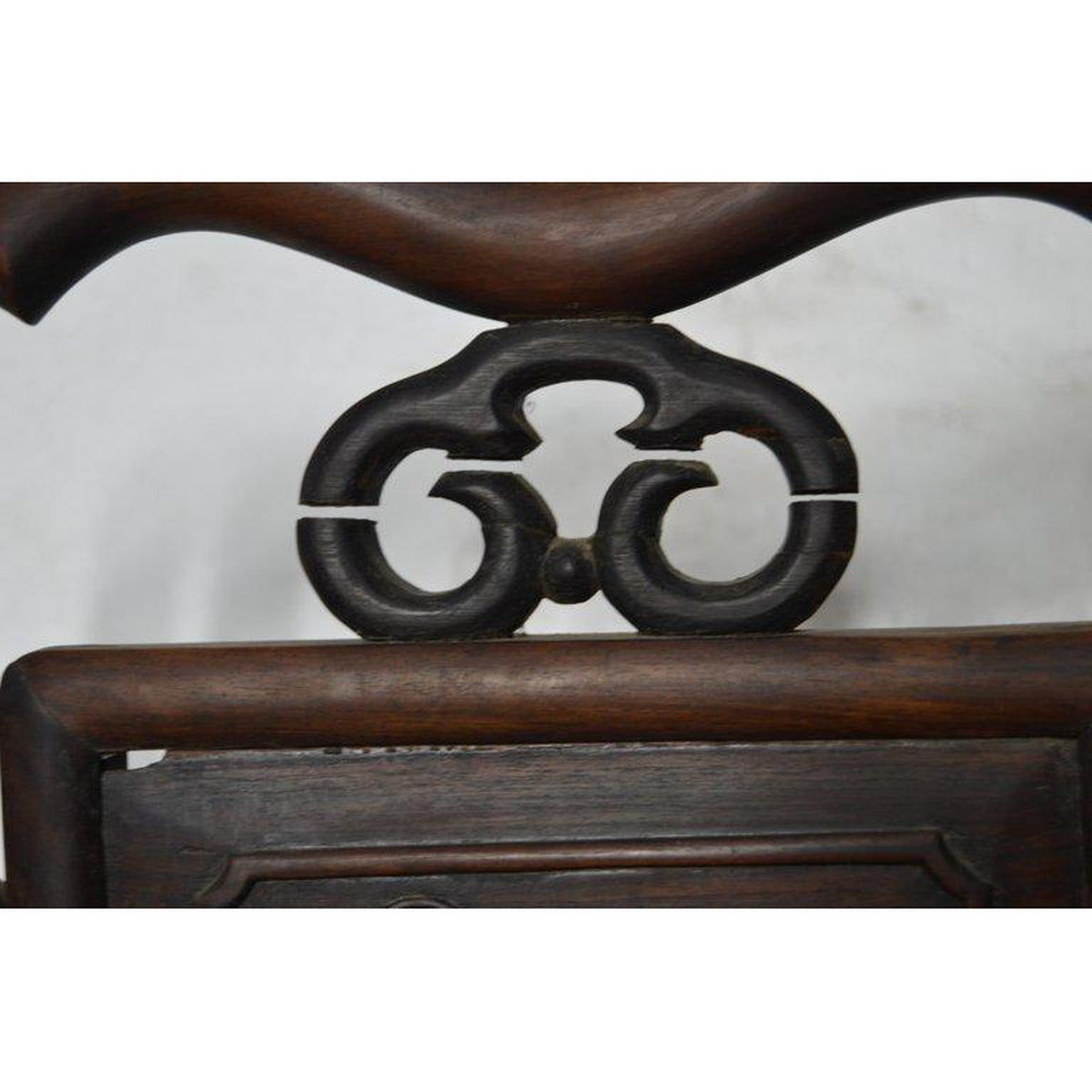 Yumu Wood Chinese 19th Century Chair with Hand-Carved Décor and Lacquered Finish-3. Asian & Chinese Furniture, Art, Antiques, Vintage Home Décor for sale at FEA Home