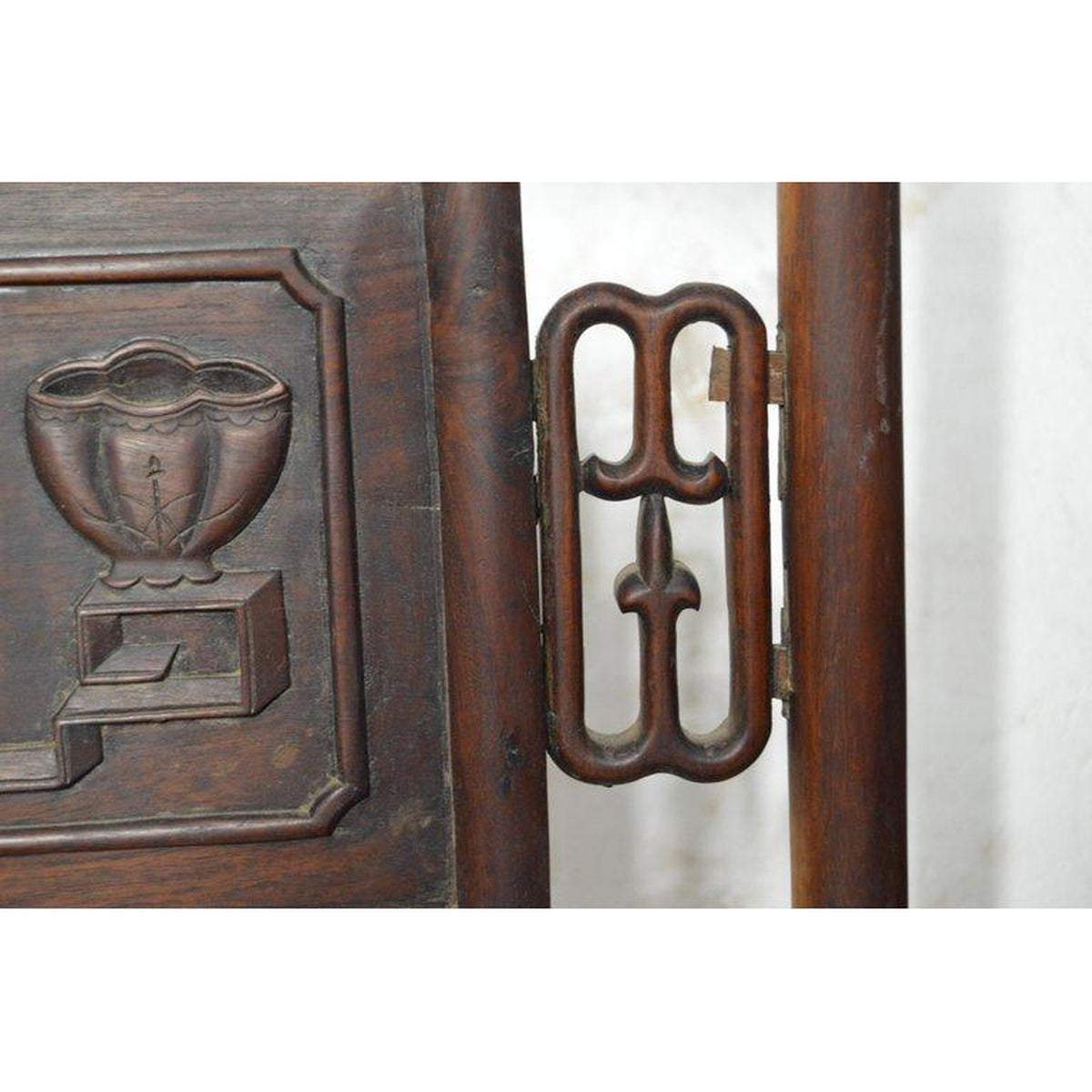 Yumu Wood Chinese 19th Century Chair with Hand-Carved Décor and Lacquered Finish-4. Asian & Chinese Furniture, Art, Antiques, Vintage Home Décor for sale at FEA Home