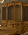 Large French Provincial Style China Cabinet in Hardwood Finish, Wired, SKU , image 2