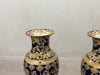 Pair of Sèvres-Inspired Cobalt Blue and Gold Porcelain Vases, Scrolling Foliage