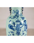 19th Century Porcelain Vase with Cobalt Blue Scholar Images