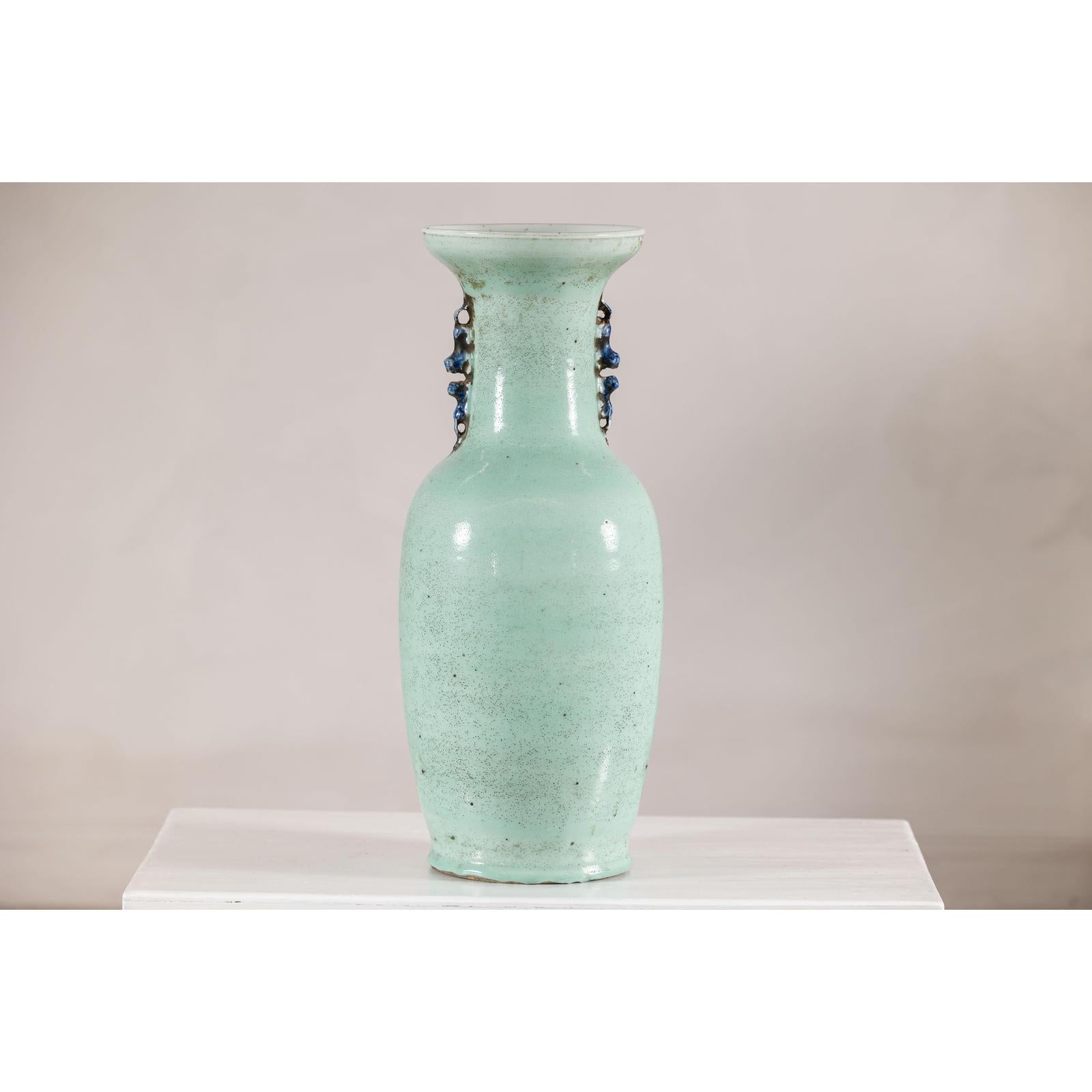 19th Century Porcelain Vase with Cobalt Blue Scholar Images