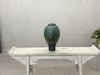 Greenish-Brown Studio Vase with Rounded Belly and Tapered Base, Signed