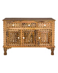 Anglo Style Mango Wood Buffet with Geometric Bone Inlay-39. Asian & Chinese Furniture, Art, Antiques, Vintage Home Décor for sale at FEA Home