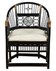 Horseshoe Back Chair with Bamboo Fretwork Geometric Motifs
