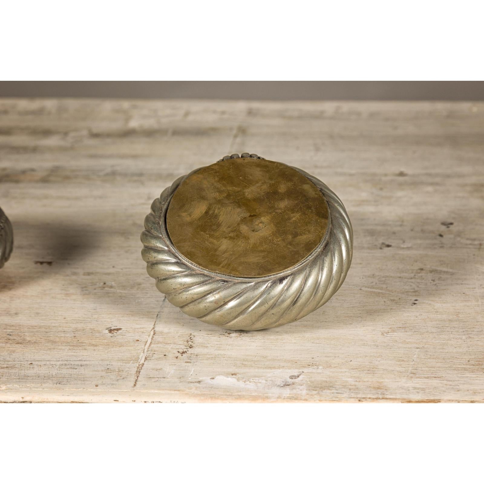 Assortment of Five Small Indian Repoussé Brass Decorative Dish Bowls