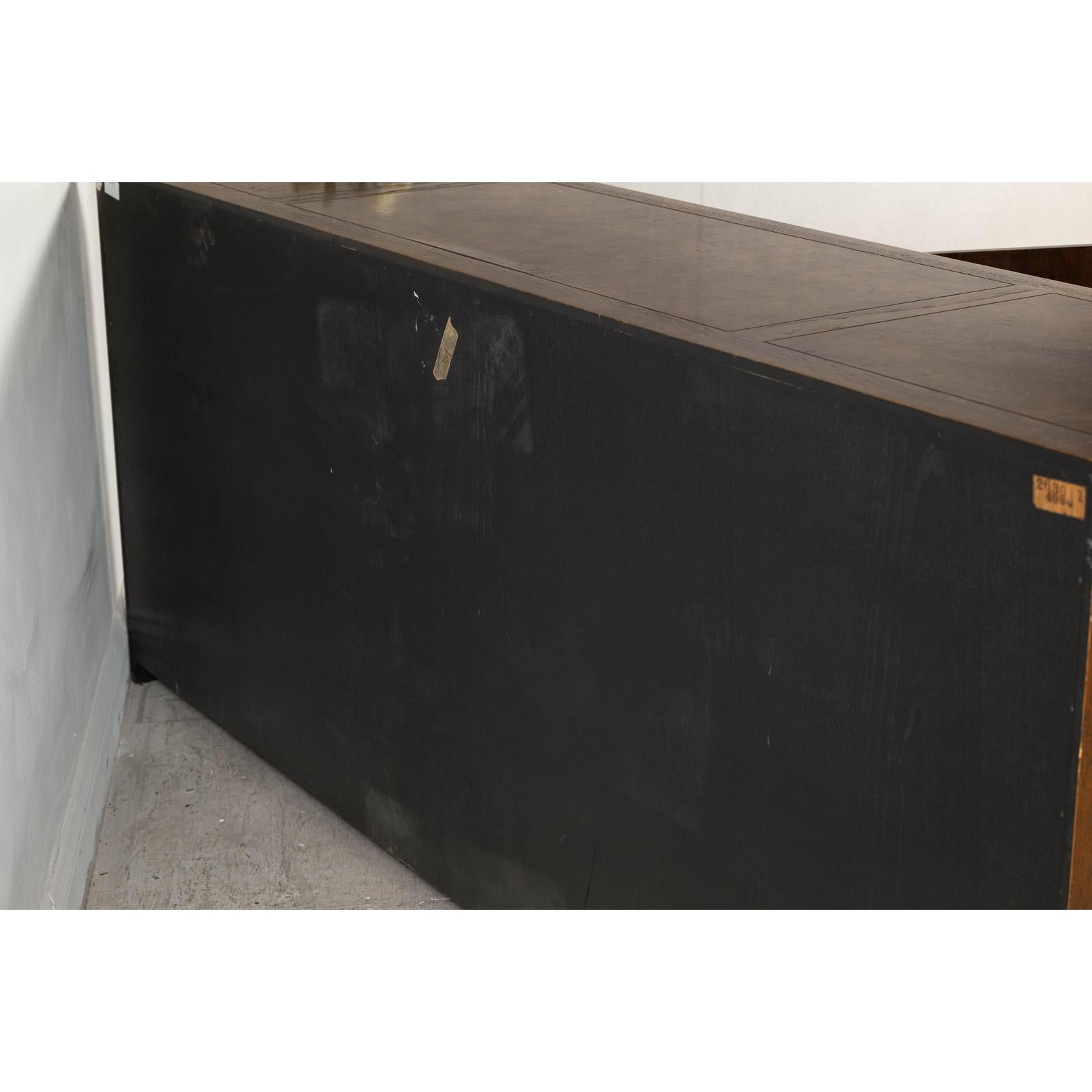 Baker Furniture Sideboard with Brass Hardware and Burl Wood Inlay