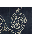 Indigo Panel with Crest Motif in Wooden Frame