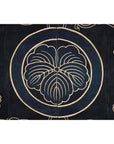 Indigo Panel with Crest Motif in Wooden Frame
