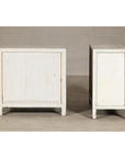 Vintage Distressed White Lacquer Apothecary Chests – Near Pair with Nine Drawers