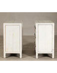 Vintage Distressed White Lacquer Apothecary Chests – Near Pair with Nine Drawers