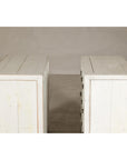Vintage Distressed White Lacquer Apothecary Chests – Near Pair with Nine Drawers