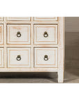 Vintage Distressed White Lacquer Apothecary Chests – Near Pair with Nine Drawers