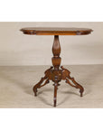 Colonial Tripod Table with Turned Pedestal and Scrolled Legs