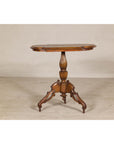 Colonial Tripod Table with Turned Pedestal and Scrolled Legs