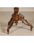 Colonial Tripod Table with Turned Pedestal and Scrolled Legs
