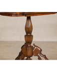 Colonial Tripod Table with Turned Pedestal and Scrolled Legs