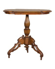 Colonial Tripod Table with Turned Pedestal and Scrolled Legs