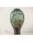 Greenish-Brown Studio Vase with Rounded Belly and Tapered Base, Signed