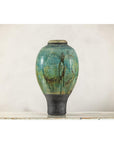 Greenish-Brown Studio Vase with Rounded Belly and Tapered Base, Signed